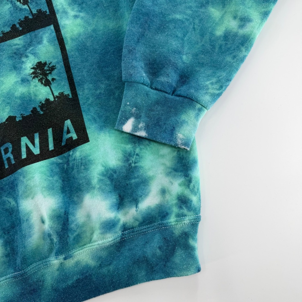 Artist Union California Tie Dye Hoodie M Palm Tree Surf Y2K Streetwear - Picture 9 of 10
